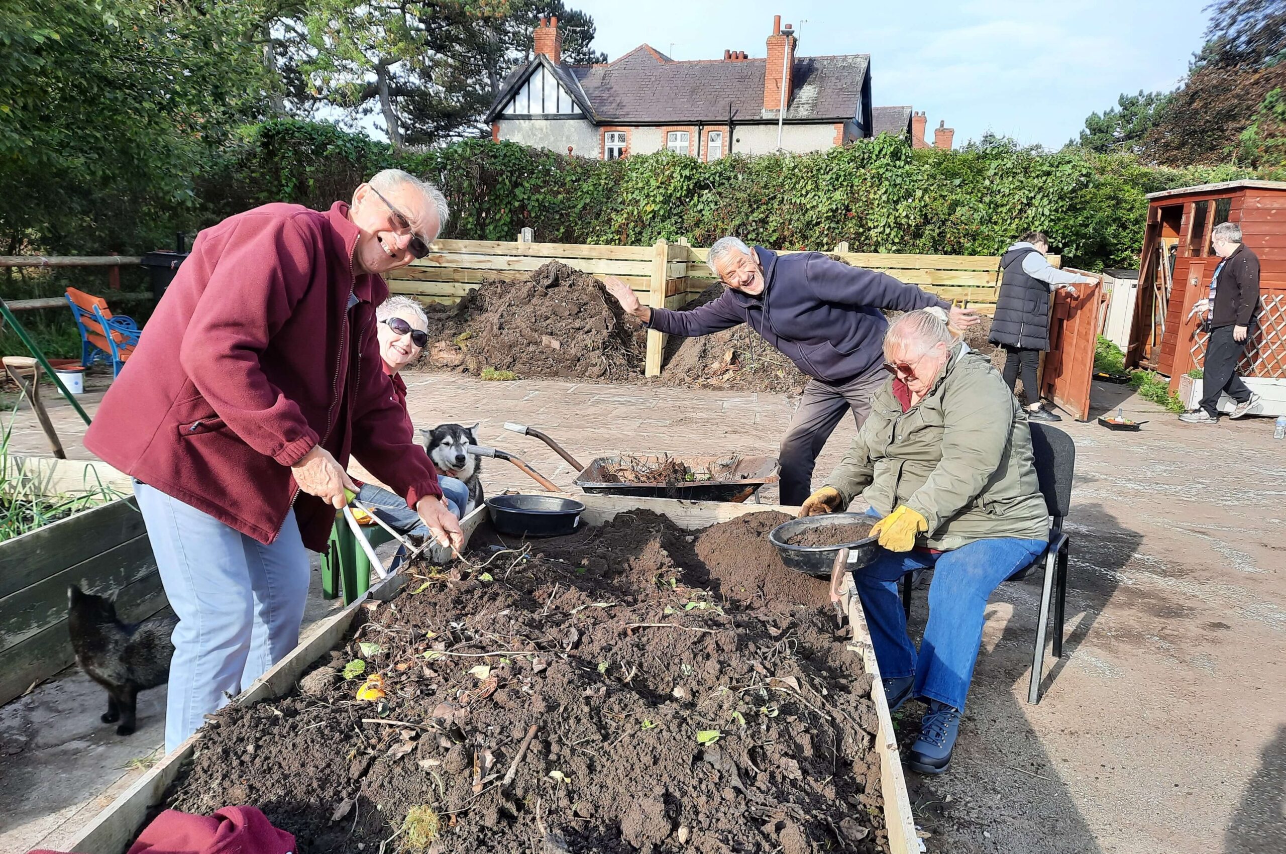 Volunteers at Edward Kemp Garden working on an allotment