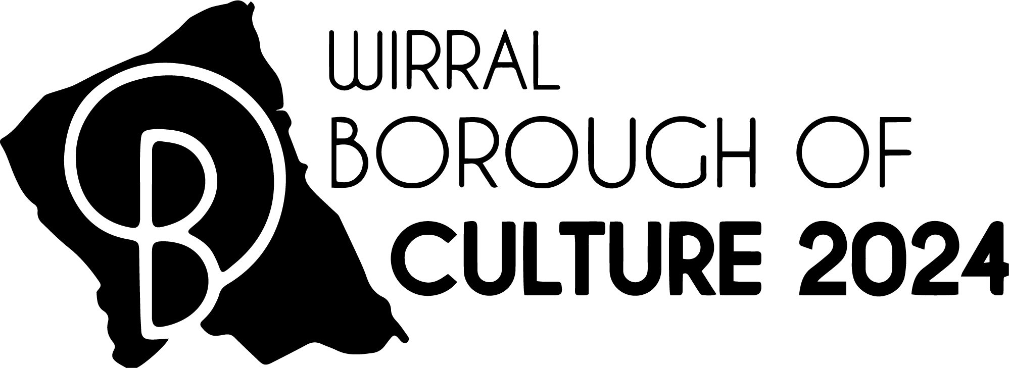 Wirral Borough Of Culture Black logo 2024 