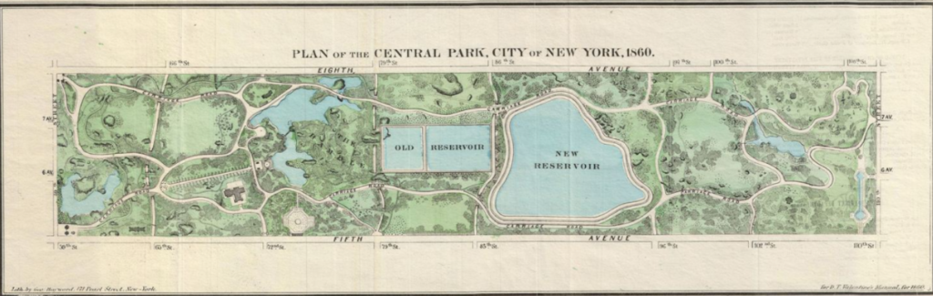 Plans of Central Park New York from 1860