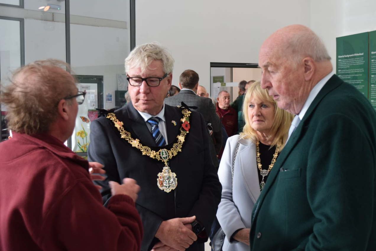 The Duke of Devonshire welcomed by the Friends of Birkenhead Park at the park's Visitor Centre